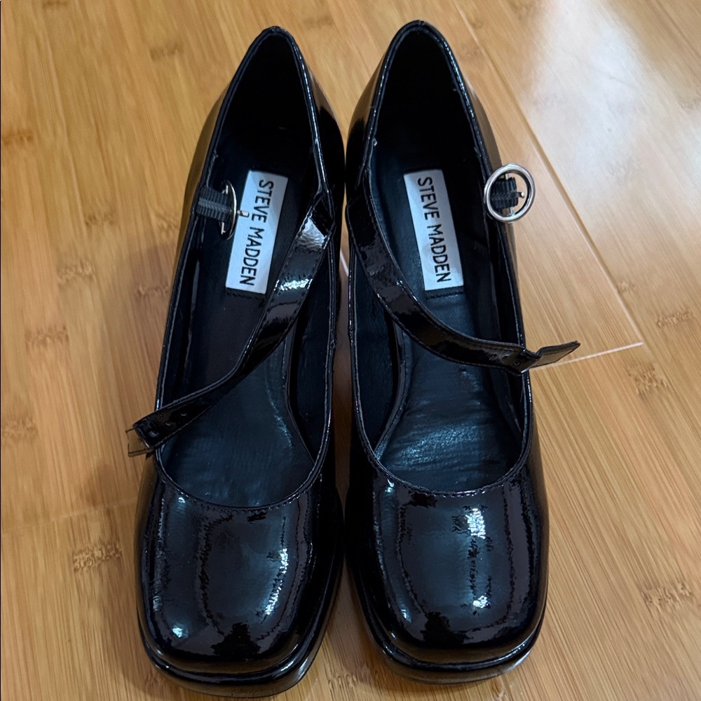 Steve Madden Mingle Black Patent Leather Heels